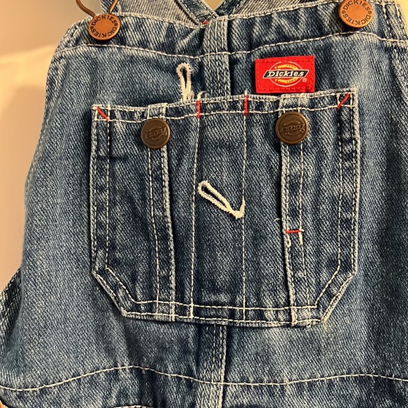 Dickies Denim Overalls Medium 5 6 - Picture 2 of 4